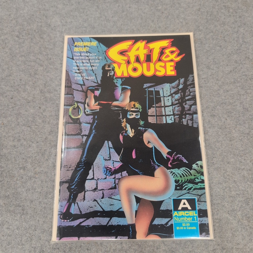 Cat & Mouse Number 1 Premiere Issue Aircel Comics 1990 Roland Mann Mitch Byrd - Picture 1 of 1